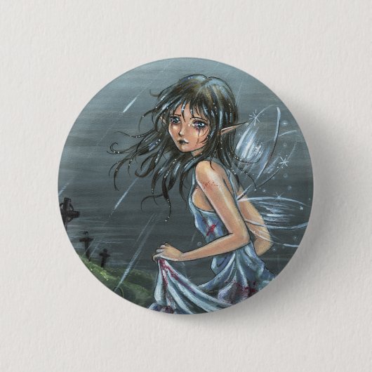 最後のスマイルの別れのゴシック様式ボタン 缶バッジ (正面)