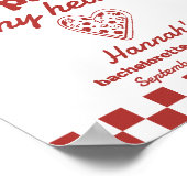 最後のスライスのピザバチェロレッテありがとうサイン ポスター (角)