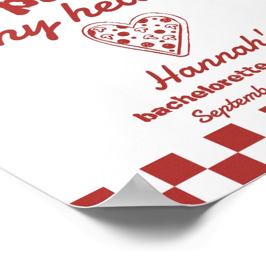 最後のスライスのピザバチェロレッテありがとうサイン ポスター (角)