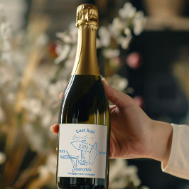 最後のセイルの前のバチェロレッテ週末 スパークリングワインラベル