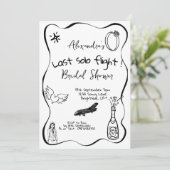 最後のソロフライトハンドブライダルシャワー招待 招待状 (スタンド正面)