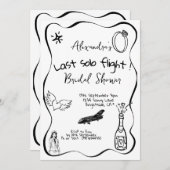 最後のソロフライトハンドブライダルシャワー招待 招待状 (正面/裏面)