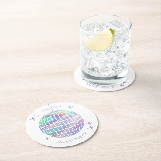 最後のディスコバチェロレッテディスコボール ラウンドペーパーコースター (インサイチュ)