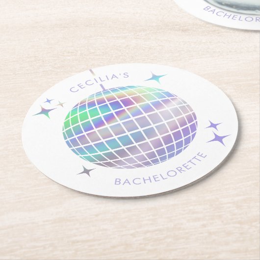 最後のディスコバチェロレッテディスコボール ラウンドペーパーコースター (アングル)