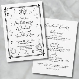 最後のディスコ手書きバチェロレッテ 招待状