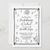 最後のディスコ手書きバチェロレッテ 招待状 (正面)