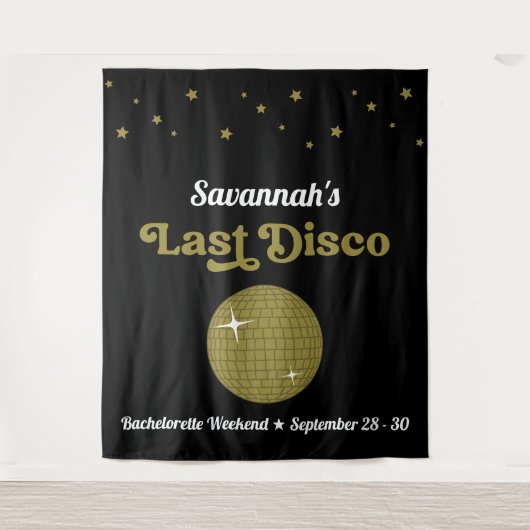 最後のディスコ花嫁のバチェロレッテパーティー グルーヴィー レトロ タペストリー (正面)