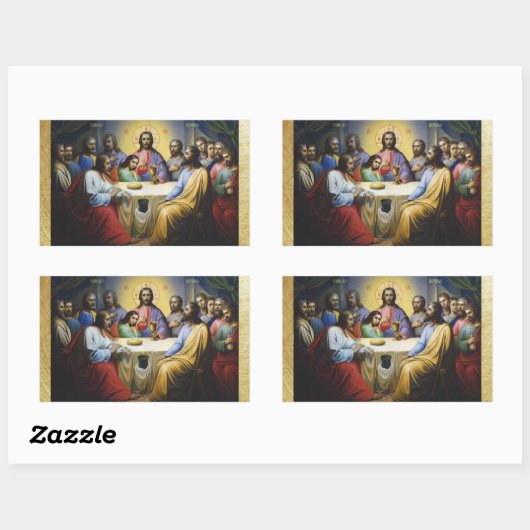 最後のディナーイエスキリストのクリスマスシール 長方形シール (シート)
