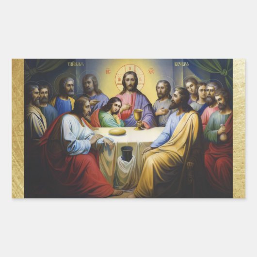 最後のディナーイエスキリストのクリスマスシール 長方形シール (正面)