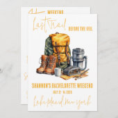 最後のトレイル、ハイキングバチェロレッテ週末パーティー 招待状 (正面/裏面)