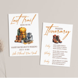 最後のトレイル、ハイキングバチェロレッテ週末パーティー 招待状
