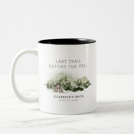 最後のトレイル　ヴェイルへ行く前の花嫁の週末 ツートーンマグカップ (左)