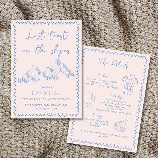 最後のトーストの斜面のバチェロレッテ週末 招待状