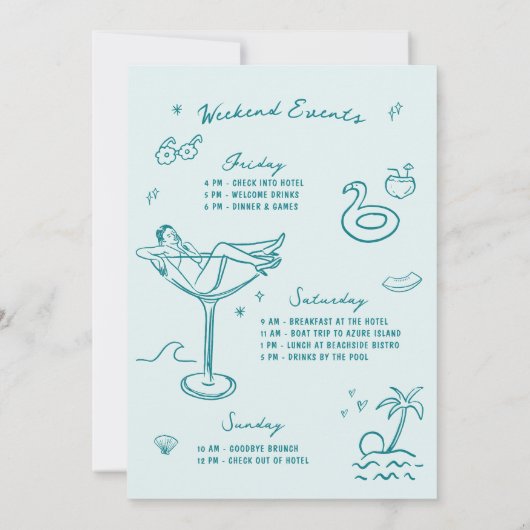 最後のトーストオンザコーストアクアウィークエンドバチェロレッテ 招待状 (裏面)