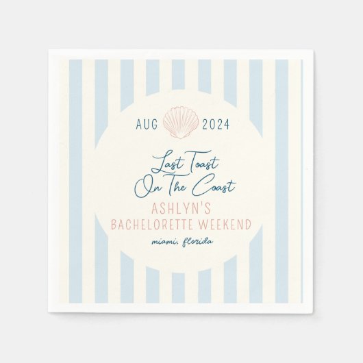 最後のトーストオンザコーストバチェロレッテナプキンス スタンダードカクテルナプキン (正面)