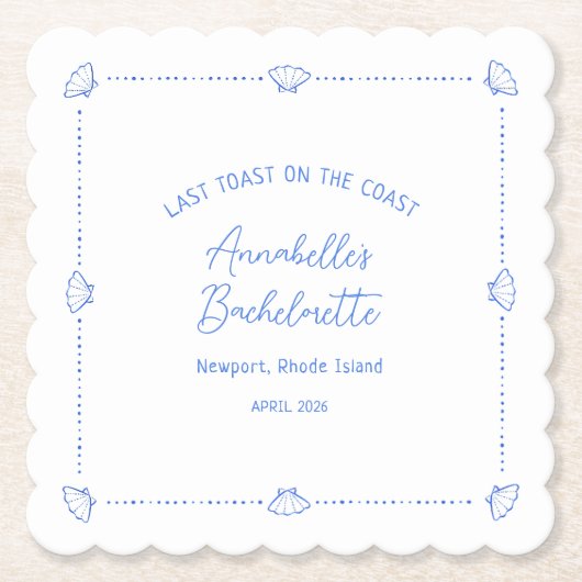 最後のトーストオンザコーストバチェロレッテブルー ペーパーコースター (正面)