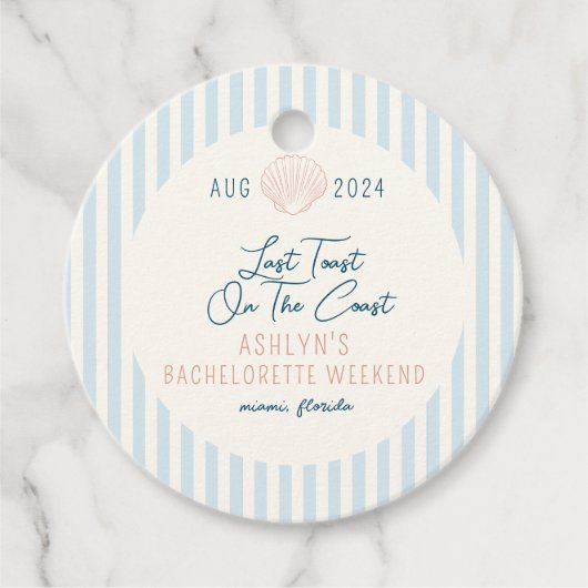 最後のトーストオンザコーストバチェロレッテメッセージカード フェイバータグ (正面)