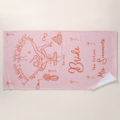 最後のトーストオンザコーストバチェロレッテ名前をカスタムする ビーチタオル (正面)