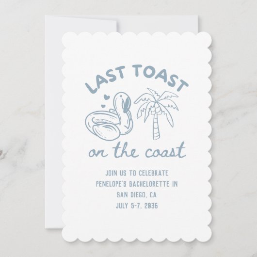 最後のトーストオンザコーストバチェロレッテ招待状 招待状 (正面)