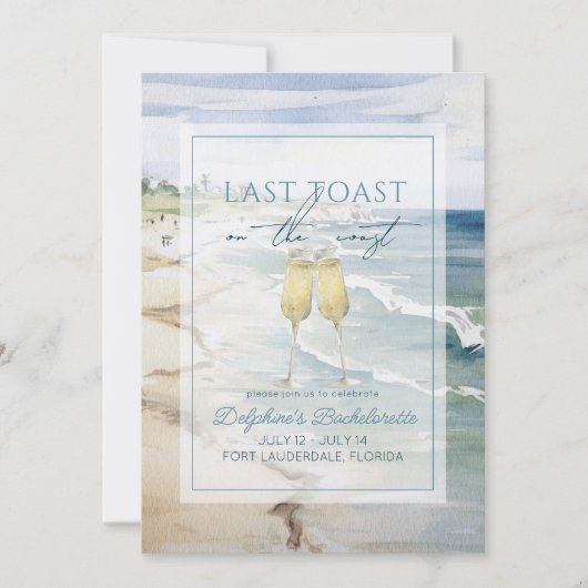 最後のトーストオンザコーストビーチバチェロレッテ週末 招待状 (正面)