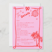 最後のトーストオンザコーストビーチバチェロレッテ週末 招待状 (裏面)