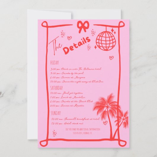 最後のトーストオンザコーストビーチバチェロレッテ週末 招待状 (裏面)