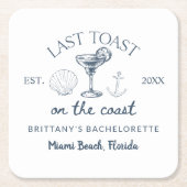 最後のトーストオンザコーストビーチバチェロレッテ スクエアペーパーコースター (正面)
