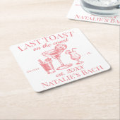 最後のトーストオンザコーストビーチバチェロレッテ スクエアペーパーコースター (アングル)