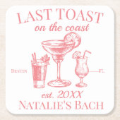 最後のトーストオンザコーストビーチバチェロレッテ スクエアペーパーコースター (正面)