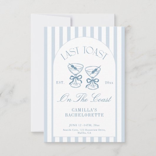 最後のトーストオンザコーストビーチバチェロレッテ 招待状 (正面)