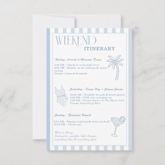 最後のトーストオンザコーストビーチバチェロレッテ 招待状 (裏面)