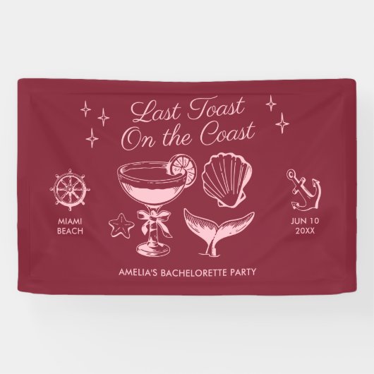 最後のトーストオンザコーストビーチバチェロレッテ 横断幕 (横)