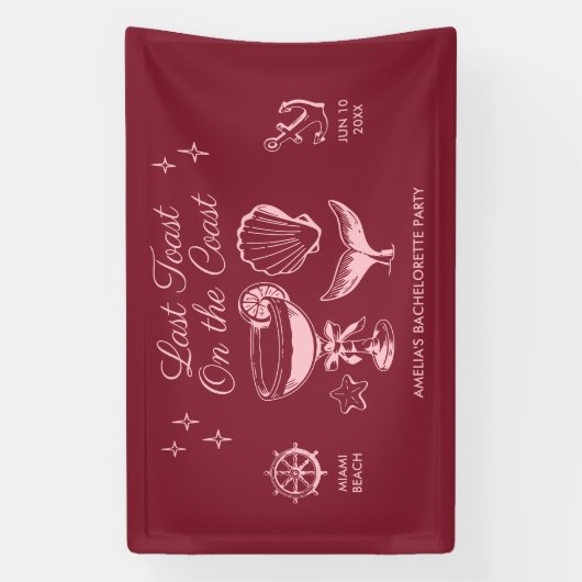 最後のトーストオンザコーストビーチバチェロレッテ 横断幕 (縦)