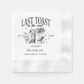 最後のトーストオンザコーストビーチバチェロレッテ 縁ありカクテルナプキン (正面)
