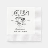 最後のトーストオンザコーストビーチバチェロレッテ 縁ありカクテルナプキン (正面)