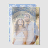 最後のトーストオンザコーストビーチ写真ブライダルシャワー ベラム紙招待状 (オフセット (カップル))