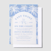 最後のトーストオンザコーストビーチ写真ブライダルシャワー ベラム紙招待状 (オフセット)