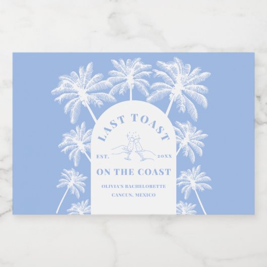 最後のトーストオンザコーストビーチ沿岸バチェロレッテ リキュールボトルラベル (シングルラベル)