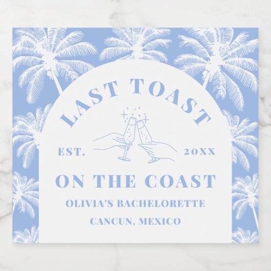 最後のトーストオンザコーストビーチ沿岸バチェロレッテ リキュールボトルラベル (シングルラベル)
