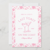 最後のトーストオンザコーストピンクフローラバッハ週末 招待状 (正面)