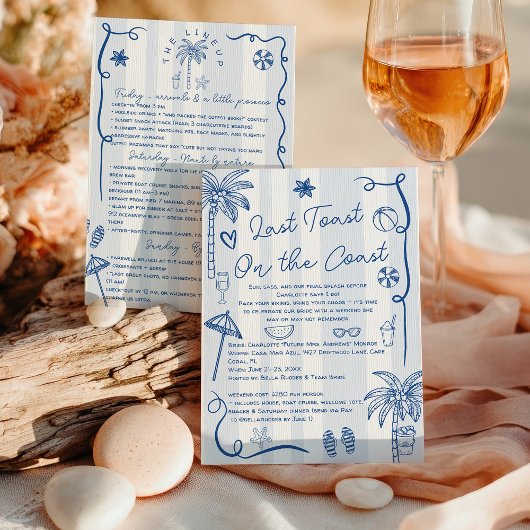 最後のトーストオンザコーストブルーバチェロレッテ週末 招待状