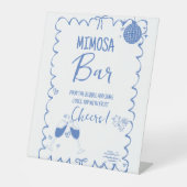 最後のトーストオンザコーストミモザバーテーブルの看板 台座サイン (正面)