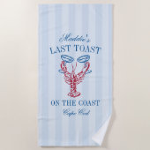 最後のトーストオンザコーストロブスターバチェロレッテ ビーチタオル (正面)