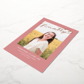 最後のバラ卒業発表金箔 箔招待状 (回転した状態)