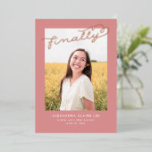 最後のバラ卒業発表金箔 箔招待状 (立ち正面)