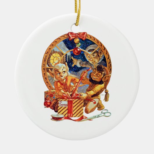 最後のパッケージのクリスマスオーナメント セラミックオーナメント (正面)