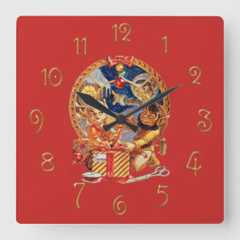 最後のパッケージ スクエア壁時計