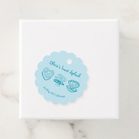 最後のパーソナライズされたスプラッシュバチェロレッテメッセージカード フェイバータグ (インサイチュ)