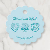 最後のパーソナライズされたスプラッシュバチェロレッテメッセージカード フェイバータグ (正面)