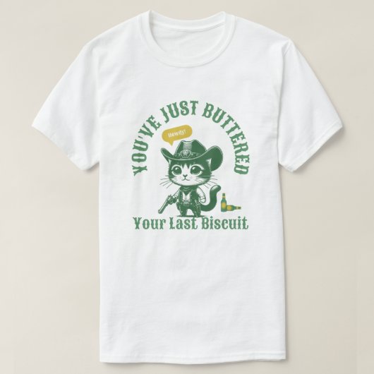 最後のビスケットを食べちゃったおもしろいな Tシャツ (デザイン正面)